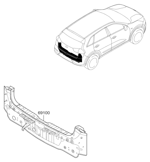 2017 Kia Niro Back Panel & Trunk Lid Diagram