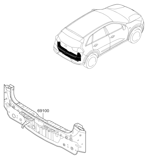 2018 Kia Niro Back Panel & Trunk Lid Diagram