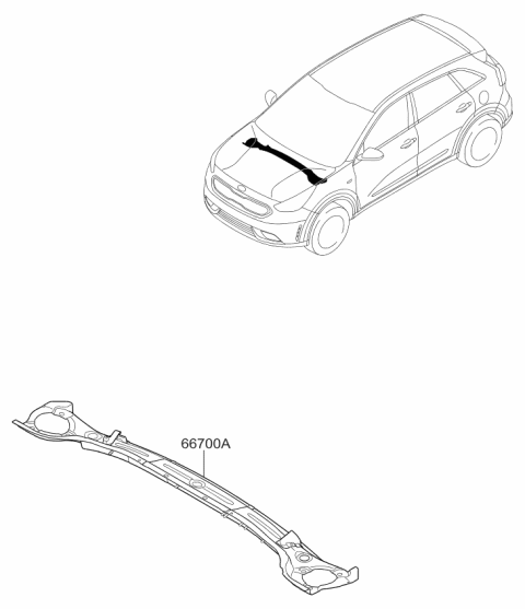 2019 Kia Niro Panel Assembly-COWL Comp Diagram for 66700G5000