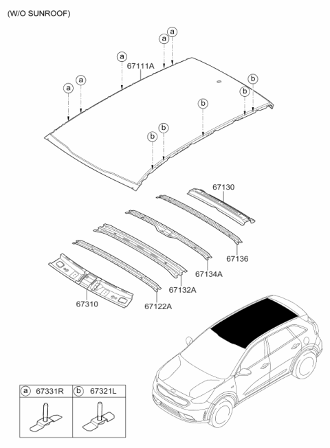 2018 Kia Niro Bracket Assembly-Roof Rack Diagram for 67321G5000