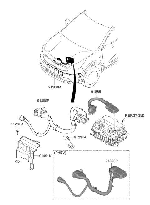 2019 Kia Niro Wiring Assembly-Power Cable Diagram for 91895G5010