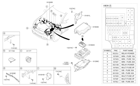 2019 Kia Niro Wiring Assembly-Front Diagram for 91210G5052