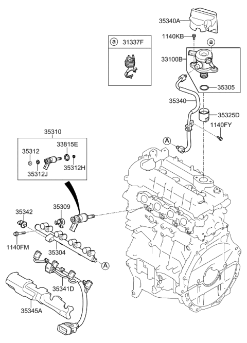 2018 Kia Niro Throttle Body & Injector Diagram