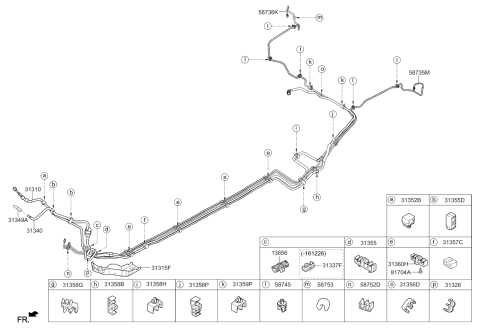 2018 Kia Niro Holder Assembly-Tube Diagram for 31361G2000