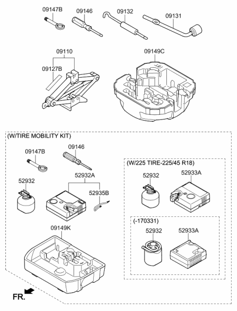 2018 Kia Niro Case-Mobility Kit Diagram for 09149G5910