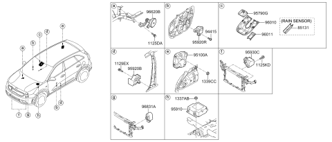 2019 Kia Niro Cover-Rain Sensor Diagram for 96005G5000