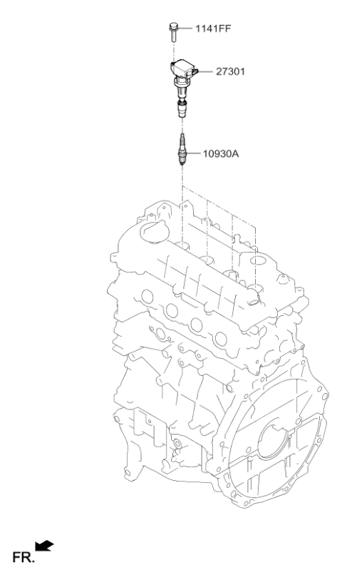 2019 Kia Niro Spark Plug Assembly Diagram for 1886808095