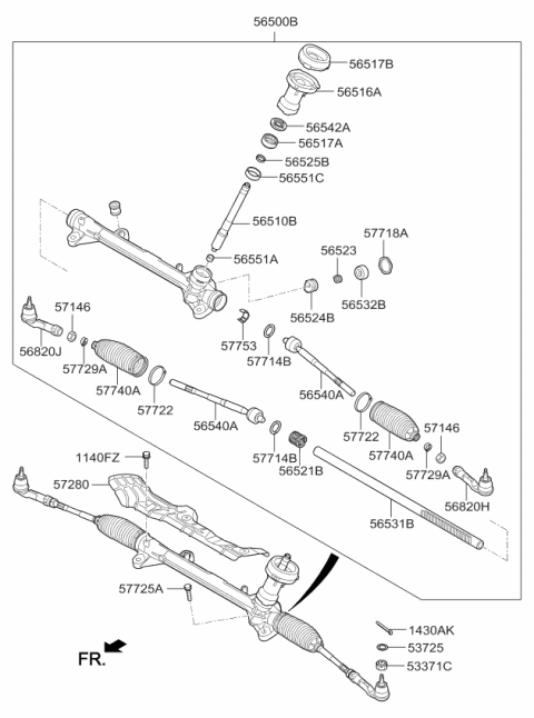 2018 Kia Niro Spring-Steering Gear Diagram for 56523F2000