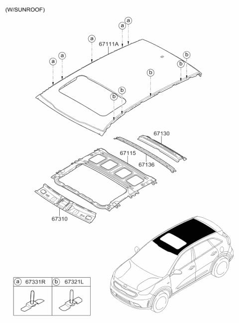 2017 Kia Niro Roof Panel Diagram 2