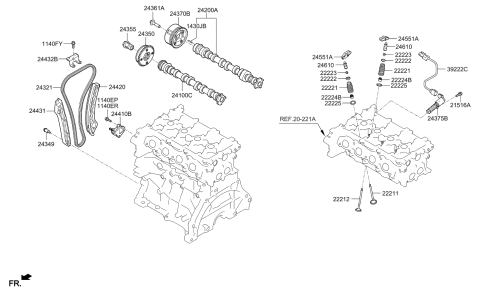 2017 Kia Niro Retainer-Valve Spring Diagram for 2222203000