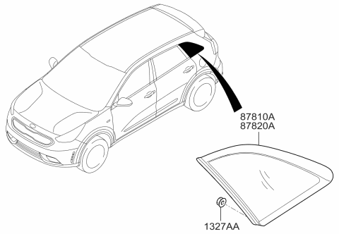 2019 Kia Niro Quarter Window Diagram