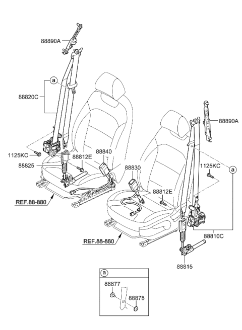 2019 Kia Niro Belt-Front Seat Diagram