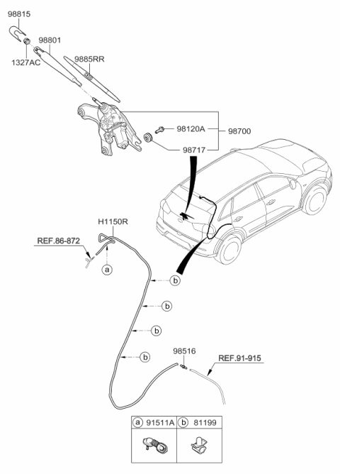 2017 Kia Niro Rear Wiper & Washer Diagram