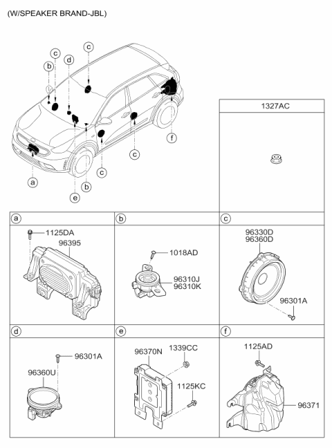 2019 Kia Niro Vess Speaker Assembly Diagram for 96395G5000