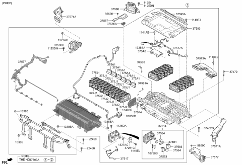 2017 Kia Niro Battery Wiring Assembly Diagram for 91850G5510