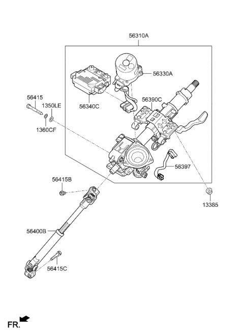 2017 Kia Niro Column & Housing Ass Diagram for 56390F2401