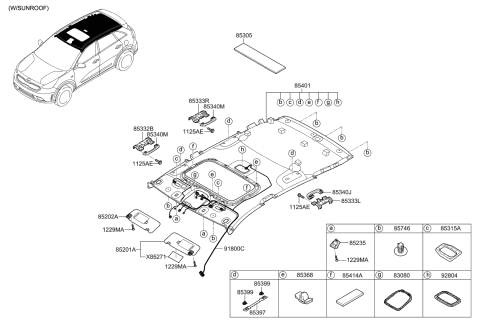 2017 Kia Niro Wiring Assembly-Roof Diagram for 91800G5250