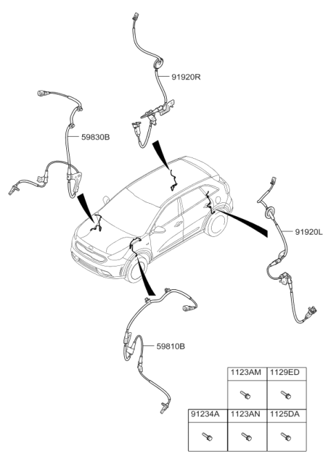 2018 Kia Niro Cable Assembly-Abs Ext,L Diagram for 91920G5300