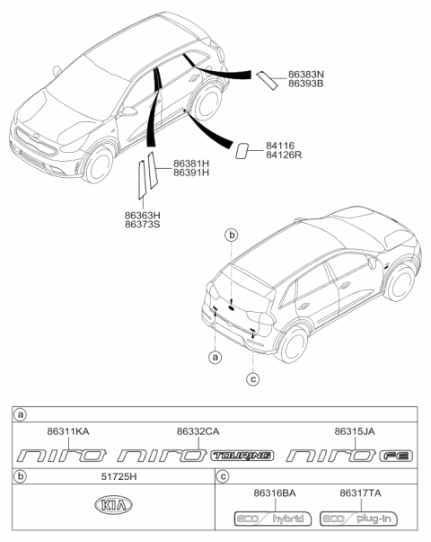 2017 Kia Niro Emblem Diagram