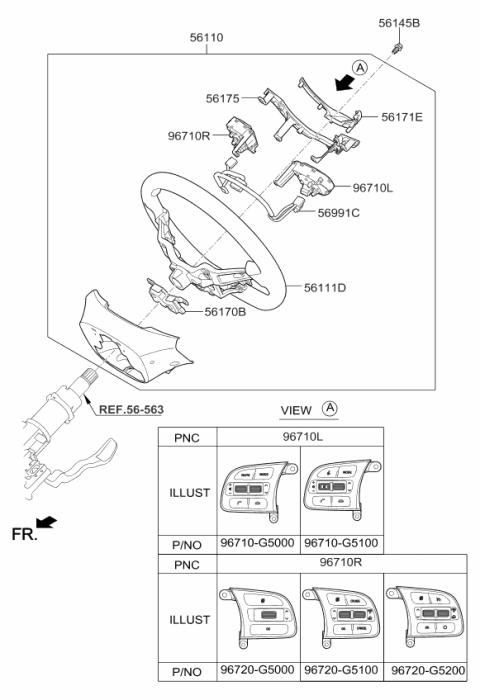 2019 Kia Niro Bezel-Inner Diagram for 56171G5000FHV