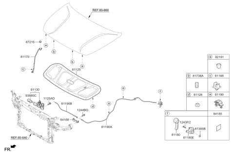 2017 Kia Niro Hood Trim Diagram