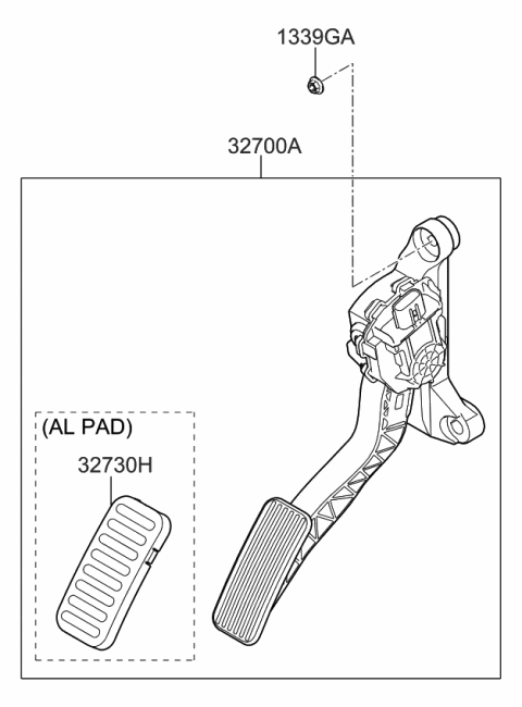 2019 Kia Niro Pedal Assembly-Accelerator Diagram for 32700G2100