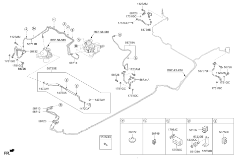 2019 Kia Niro Connector Assembly-Brake Diagram for 58723G2300