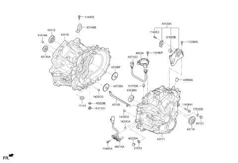 2018 Kia Niro Transaxle Case-Manual Diagram