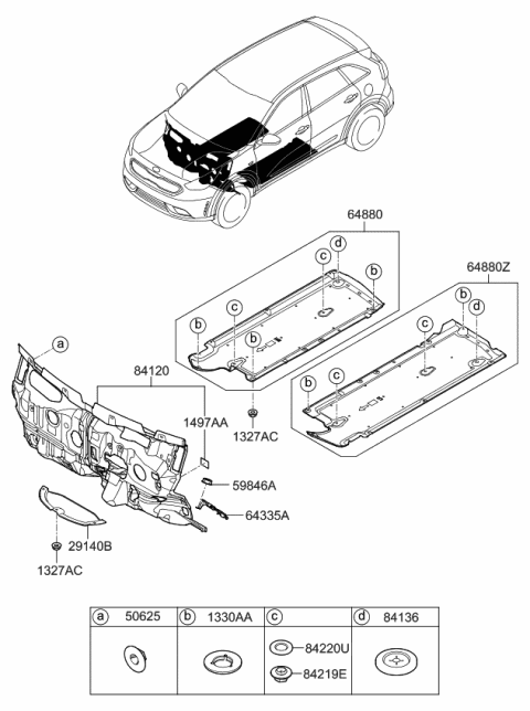 2018 Kia Niro Isolation Pad & Plug Diagram 2