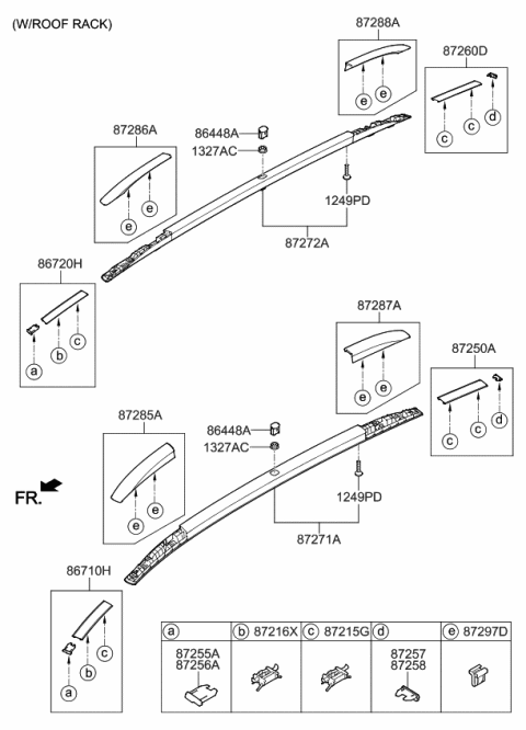 2018 Kia Niro MOULDING Assembly-Roof,R Diagram for 87240G5000