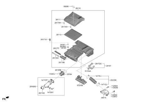 2017 Kia Niro Cleaner Assembly-Air Diagram for 28110G2200