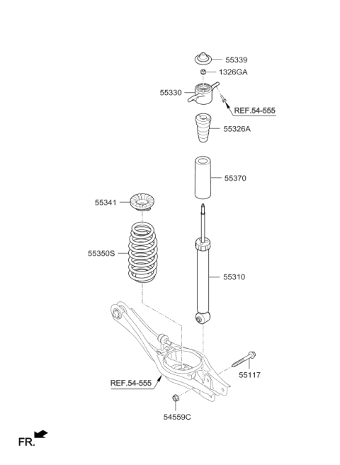 2018 Kia Niro Rear Spring & Strut Diagram