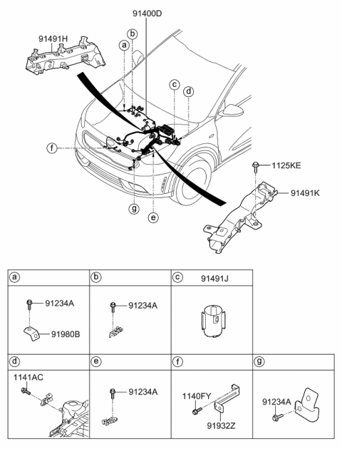 2019 Kia Niro Wiring Assembly-Control Diagram for 91400G5050