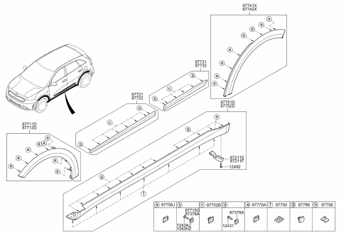 2017 Kia Niro MOULDING Assembly-Rear Door Diagram for 87731G5000