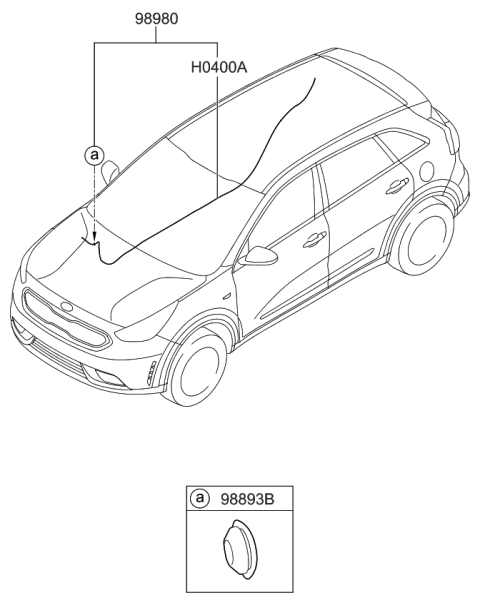 2018 Kia Niro HOSE ASSY-REAR WASHE Diagram for 98980G5000