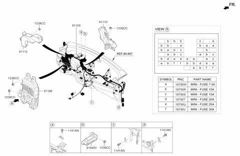2017 Kia Niro Instrument Panel Junction Box Assembly Diagram for 91950G5101