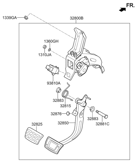 2018 Kia Niro Pedal Assembly-Brake Diagram for 32800G2110
