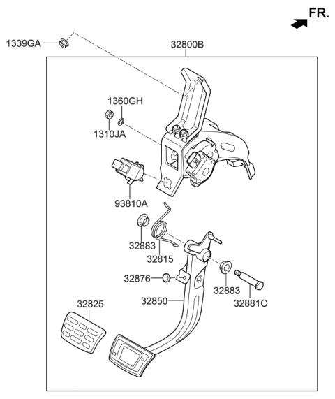 2019 Kia Niro Brake & Clutch Pedal Diagram