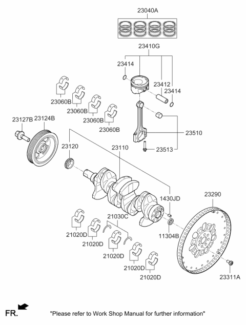 2019 Kia Niro Bolt-CRANKSHAFT Diagram for 2312704001