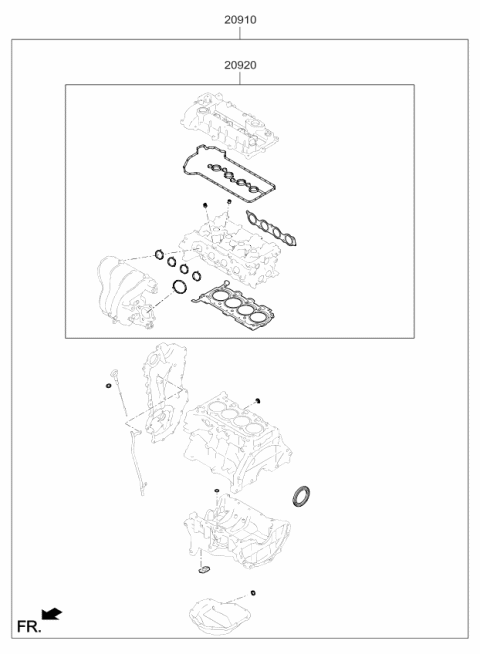 2019 Kia Niro Engine Gasket Kit Diagram