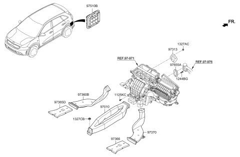 2017 Kia Niro Heater System-Duct & Hose Diagram