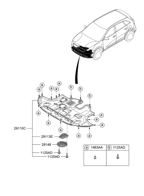 2018 Kia Niro Under Cover Diagram