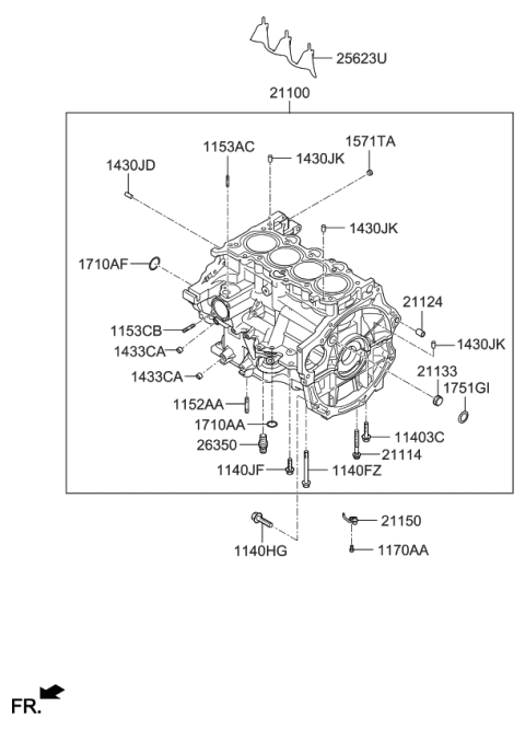 2016 Kia Rio Cylinder Block Diagram