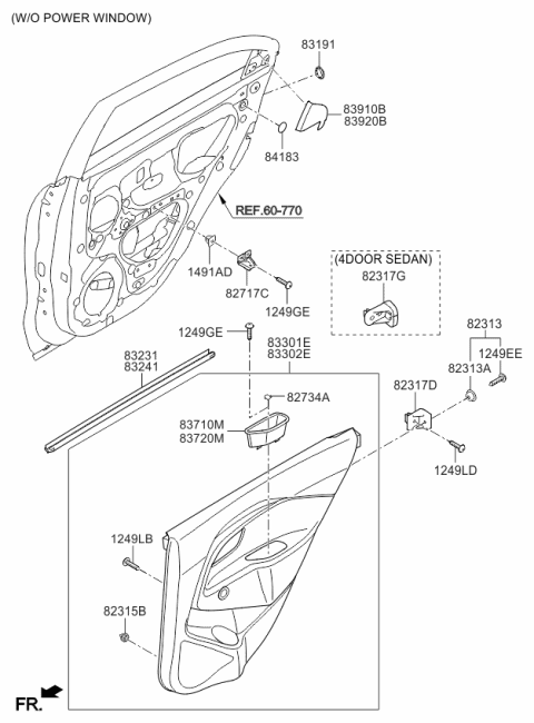 2017 Kia Rio Rear Door Trim Diagram 1