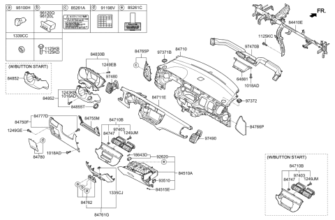 2016 Kia Rio Crash Pad Diagram