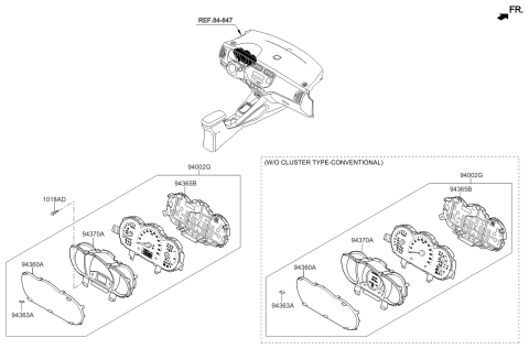 2017 Kia Rio Cluster Assembly-Instrument Diagram for 940241W770