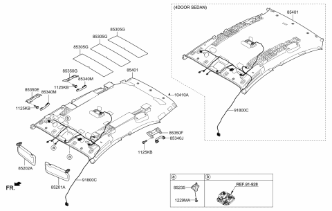 2017 Kia Rio Wiring Assembly-Roof Diagram for 918001W355