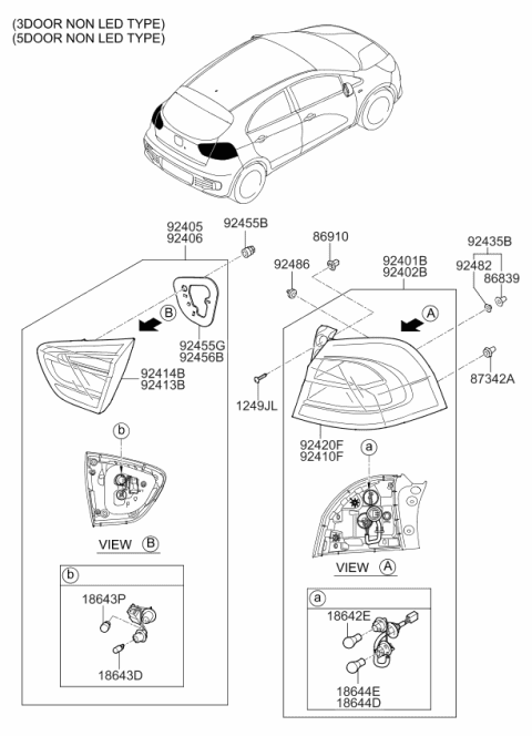 2016 Kia Rio Rear Combination Lamp Diagram 1