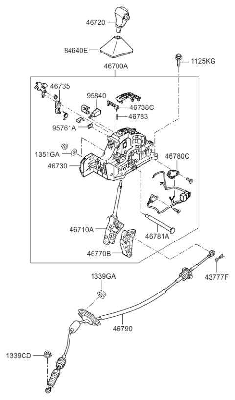 2017 Kia Rio Boot Assembly-Shift LEVE Diagram for 846401W100HEE