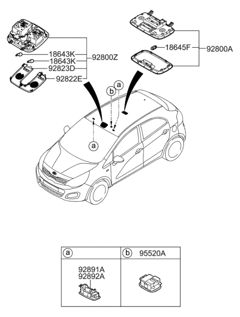 2016 Kia Rio Lamp Assembly-Vanity,RH Diagram for 928923S000DCM